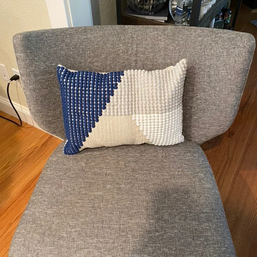 Blue / tan stitched modern design small